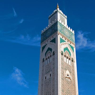Minarett d moschee in casablanca marocco
