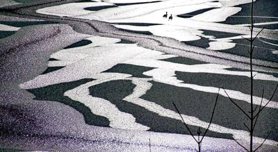Eisläufer auf dem Kemnader See